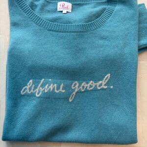 PINK Pineapple|  100% Cashmere | Teal Crew Neck Sweater